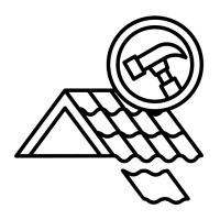 pictogramme d'un toit et marteau